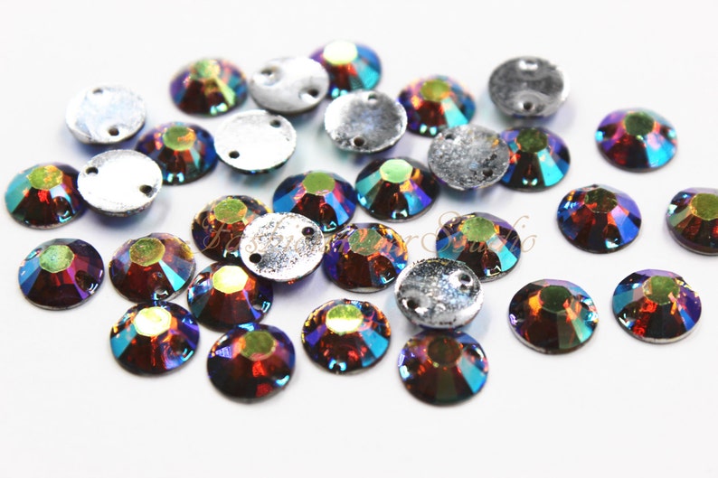50pcs Sew on Flatback Resin Gems 7mm Sew on Rhinestones Etsy