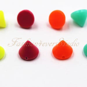 90pcs Sew On Neon Acrylic Studs Spikes, 7x9mm Plastic Studs, Rivets Studs Spikes, Leather Craft Accessories, Craft Supplies