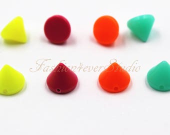 90 sztuk naszywanych neonowych akrylowych ćwieków kolców, 7 x 9 mm plastikowych ćwieków, nity, ćwieki, kolce, skórzane akcesoria rzemieślnicze, artykuły rzemieślnicze