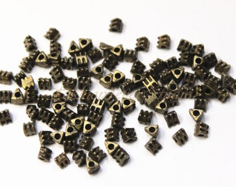 80pcs laiton Antique métal Base de perles de 3 mm x 3 mm, perles en laiton, perles de Bronze, bijou, fournisseurs de perles, bijoux fournisseurs