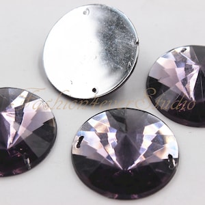 8pcs annähen Flatback Tansanit Harz Perlen, Strasssteine, 30mm zum Aufnähen FlatBack Edelsteine, Perlen zum Aufnähen, Kristall, Verschönerung Edelsteine zum Aufnähen