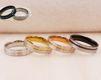 Customized 6mm Stainless Steel Ring, Laser Engraved Ring, Unisex Ring, Stainless Steel Ring, Custom Engraved Ring, Personalized Ring