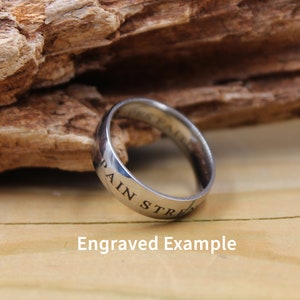 Customized 8mm Stainless Steel Ring, Black/Silver Steel Ring, Unisex Ring, Stainless Steel Ring, Custom Engraved Ring, Personalized Ring image 4