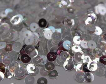 30 gram Crystal AB Rainbow Flat Sequins, 5mm Loose Sequins Approx 3000pcs, Metallic Sequins, Craft Supplies