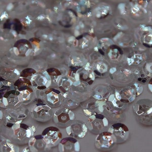 30 gram Crystal AB Rainbaw Cup Sequins, 5mm 4mm Loose Sequins Approx 2500pcs/2700pcs, Metallic Sequins, Craft Supplies