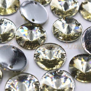 50/100st lichtgeel naai Flatback hars edelstenen, 9/11/13/15/17 mm naai Strass, FlatBack Gems, edelstenen kralen, versiering Naai