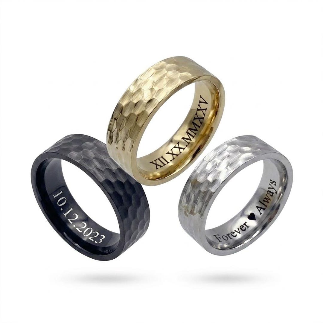 Custom Steel Rings Customized 8mm Stainless Steel Ring, Steel Ring, Unisex Ring, Stainless ...