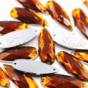20/25st naai Flatback gerookt topaas edelstenen, 8 x 21/8x27mm naai Strass, FlatBack edelstenen, naai op parels, naai op Crystal, versiering Gems