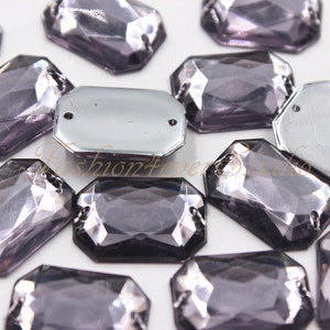 30pcs annähen Flatback Tansanit Harz Perlen, Strasssteine, 12x17mm zum Aufnähen FlatBack Edelsteine, Perlen zum Aufnähen, Kristall, Verschönerung Edelsteine zum Aufnähen