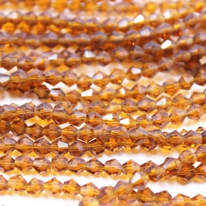 4mm Crystal Faceted Bicones Beads Full Strand 120 Beads, Crystal Beads, Glass Beads, Findings, Beading Supplies, Jewelry Supplies