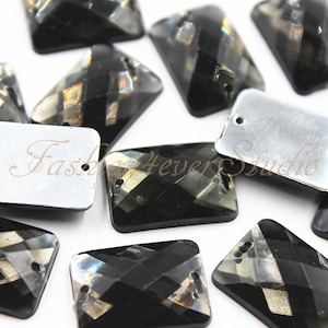 20 Stück angenähte Flatback Tansanit-Harz-Edelsteine, 12 x 17 mm Strasssteine zum Aufnähen, Flachboden-Edelsteine