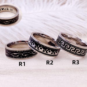 Customized 8mm Stainless Steel Ring, Laser Engraving Steel Ring, Unisex Ring, Stainless Steel Ring, Custom Engraved Ring, Personalized Ring