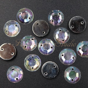 Crystal AB naai op plaksteen acryl edelstenen, naai op strass steentjes, plaksteen edelstenen, naai kralen, naai op kristal, versiering edelstenen