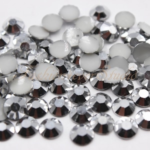 500/1000pcs Silver Resin Rhinestones, 3mm/4mm/5mm Glue On FlatBack Rhinestone, Flatback Rhinestone, Glue On Embellishment Gems