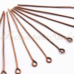 100-300 szt. antycznych miedzianych szpilek oczkowych, 22 mm, 17 mm, 2,5 cala długości, elementy metalowe, elementy biżuterii, dostawcy koralików