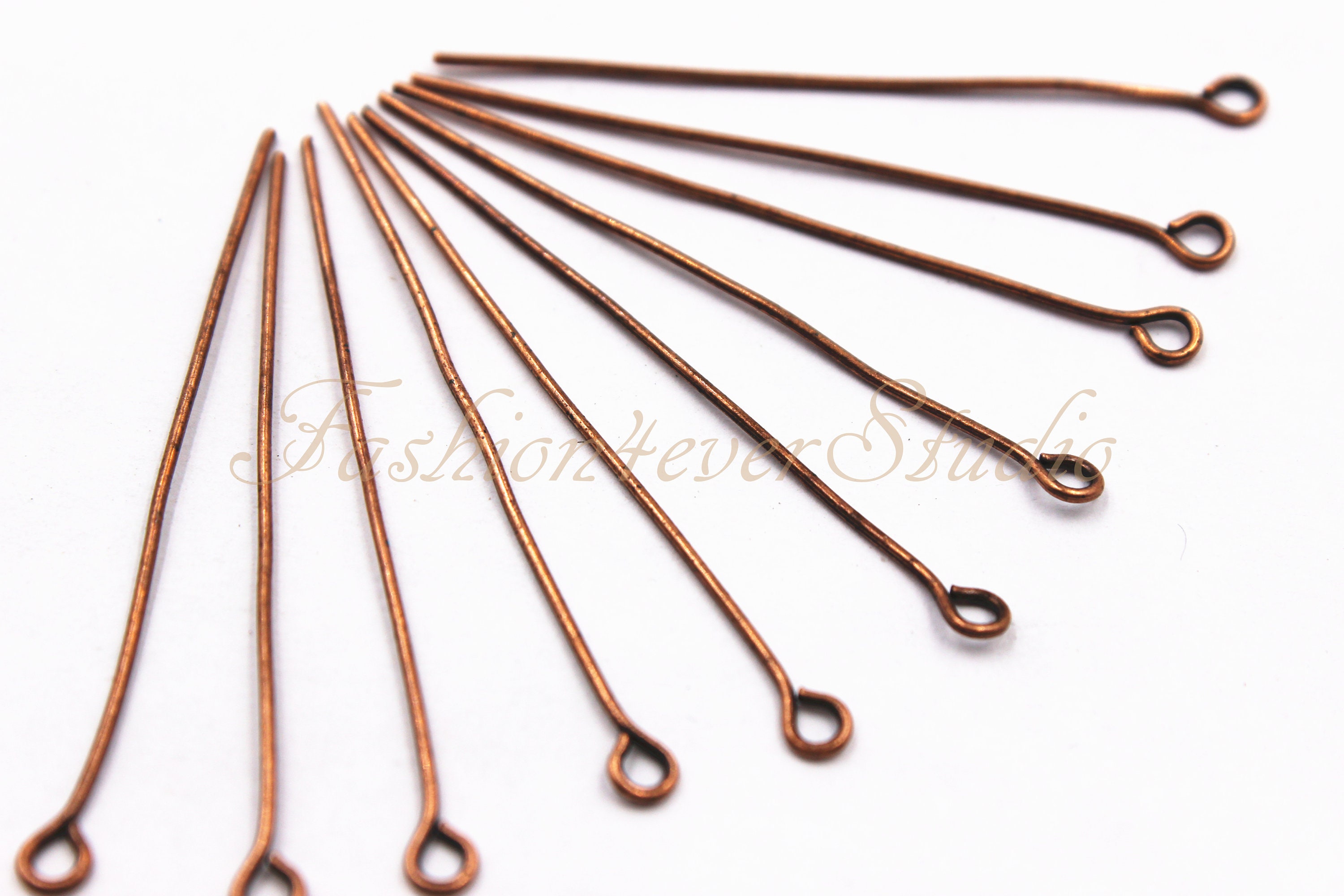 10 Copper Headpins Wire Wrapped Loop End Head Pins Handcrafted Head Pins  Copper Headpins Wrapped Loop Headpins for Jewelry Making Head Pins 