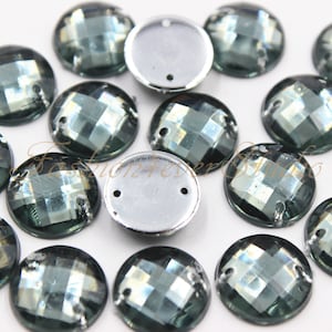 30 Stück angenähte Flatback Tansanit Harz Edelsteine, 11 mm Strasssteine zum Aufnähen, Flache Rückseiten Edelsteine, Perlen zum Aufnähen, Kristall annähen, Verzierungsedelsteine
