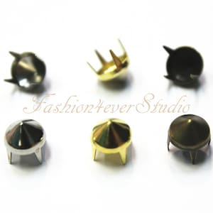 100pcs Silver/Gold/Brass Studs, 7mm Metal Studs, Rivets Studs Spikes, Leather Craft Accessories, Craft Supplies