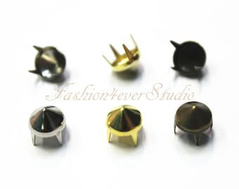 100pcs Silver/Gold/Brass Studs, 7mm Metal Studs, Rivets Studs Spikes, Leather Craft Accessories, Craft Supplies