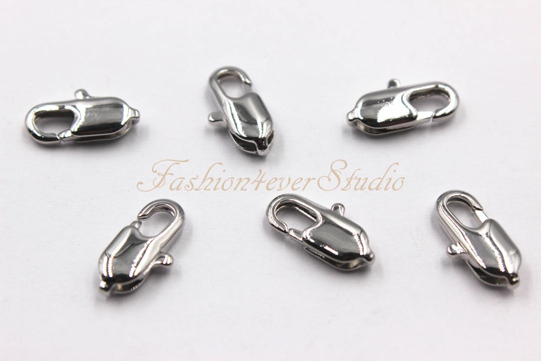 Connettore a Doppio Anello in Argento Sterling 925 per Braccialetti di Perle, Collane con Zirconi, Chiusura a Cerchio Lucido