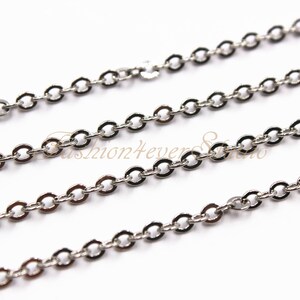 2 Meters/78 inches Silver Tone Metal Chain, Link Size 2.5mmx3mm, Jewelry Findings, Beading Suppliers, Jewelry Suppliers