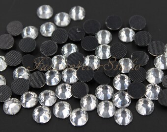 100/150/200pcs Crystal Clear Hot Fix Rhinestone, 3mm 4mm 5mm FlatBack Rhinestone, Iron on Flatback Crystal,Hot Fix Embellishment Gems