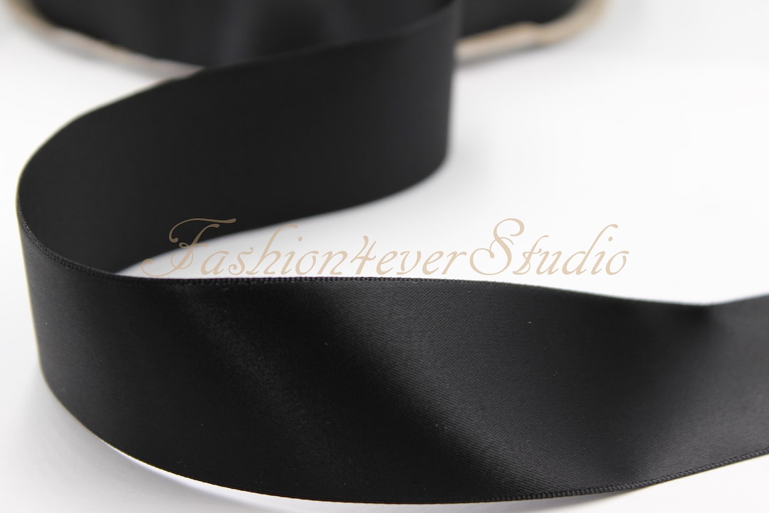 2 Yards Single Face Black Satin Ribbon, 1 Inch/1.5 Inches/2 Inches Wide ...