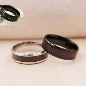 Customized 8mm Stainless Steel Ring, Laser Engraved Steel Ring, Unisex Ring, Stainless Steel Ring, Custom Engraved Ring, Personalized Ring