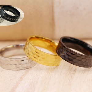 Customized 8mm Stainless Steel Ring, Steel Ring, Unisex Ring, Stainless Steel Ring, Custom Engraved Ring, Personalized Ring Jewelry