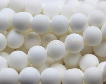 Matte Pure White Tridacna Beads, 6mm 8mm 10mm Beads, Full Strand 15.5 inches, Gemstone Beads, Beading Suppliers, Jewelry Suppliers
