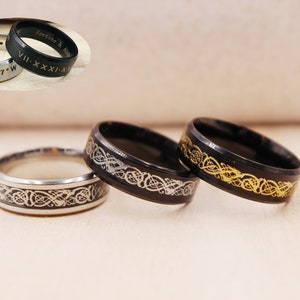 Customized 8mm Stainless Steel Ring, Laser Engraving Steel Ring, Unisex Ring, Stainless Steel Ring, Custom Engraved Ring, Personalized Ring