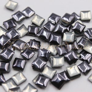 200pcs Iron On GunMetal Square Studs, 4mm Metal Studs, Hot Fix Gold Cabochons Studs, Leather Craft Accessories, Craft Supplies