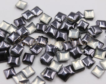 200pcs Iron On GunMetal Square Studs, 4mm Metal Studs, Hot Fix Gold Cabochons Studs, Leather Craft Accessories, Craft Supplies