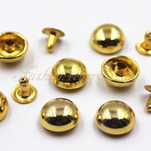 30pcs Gold Half Round Studs Spikes, 7mm 9mm 11mm Metal Studs, Rivets Studs Spikes, Leather Craft Accessories, Craft Supplies