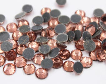 100/150/200pcs Light Peach Crystal Hot Fix Rhinestone, 3mm 4mm 5mm FlatBack Rhinestone, Iron on Flatback Crystal,Hot Fix Embellishment Gems