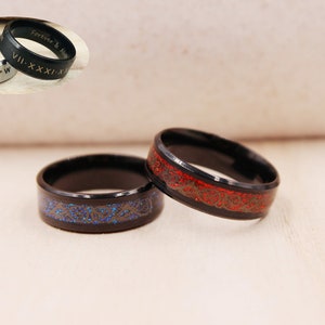 Customized 8mm Stainless Steel Ring, Laser Engraved Steel Ring, Unisex Ring, Stainless Steel Ring, Custom Engraved Ring, Personalized Ring