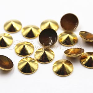 100/200pcs Iron On Gold Studs, 5mm/7mm/9mm Metal Studs, Rivets Studs Spikes, Leather Craft Accessories, Craft Supplies