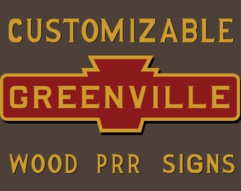 Pennsylvania Railroad Wood Keystone Station Sign 1/2 Scale.  Customizable Lettering  Free Shipping!
