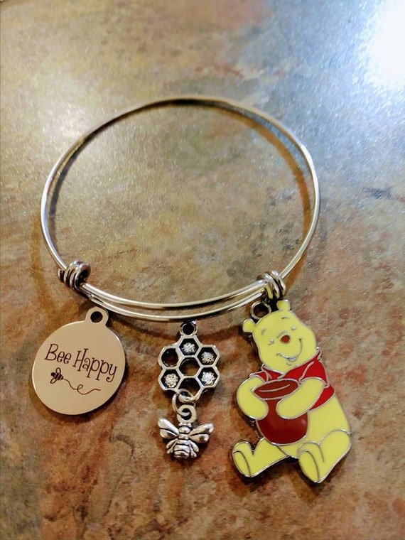 VTG Disney Winnie the Pooh (4) Charms Goldtone Bracelet Plastic Characters  7” | eBay