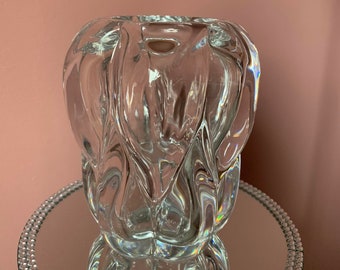 Val Saint Lambert vase thick crystal glass