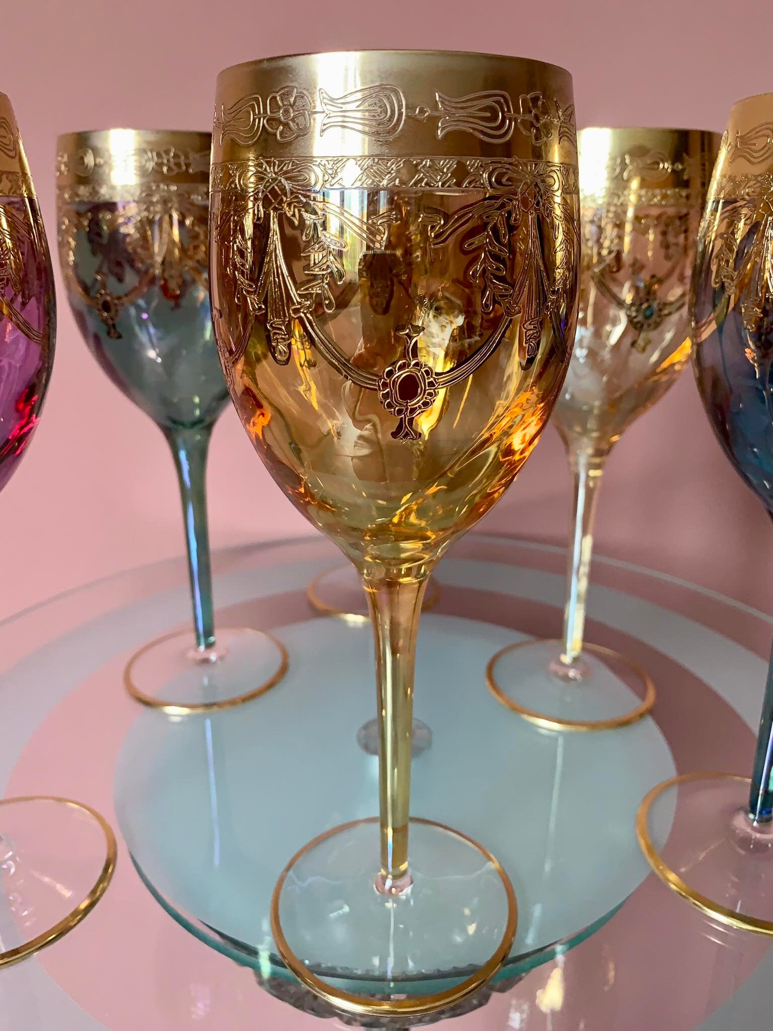 Murano-Style Pioggia Soffice Wine Glasses Set of 6 in 2023