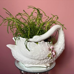 Vintage ceramic jardiniere cache pot Swan Nove Z.A.Italia