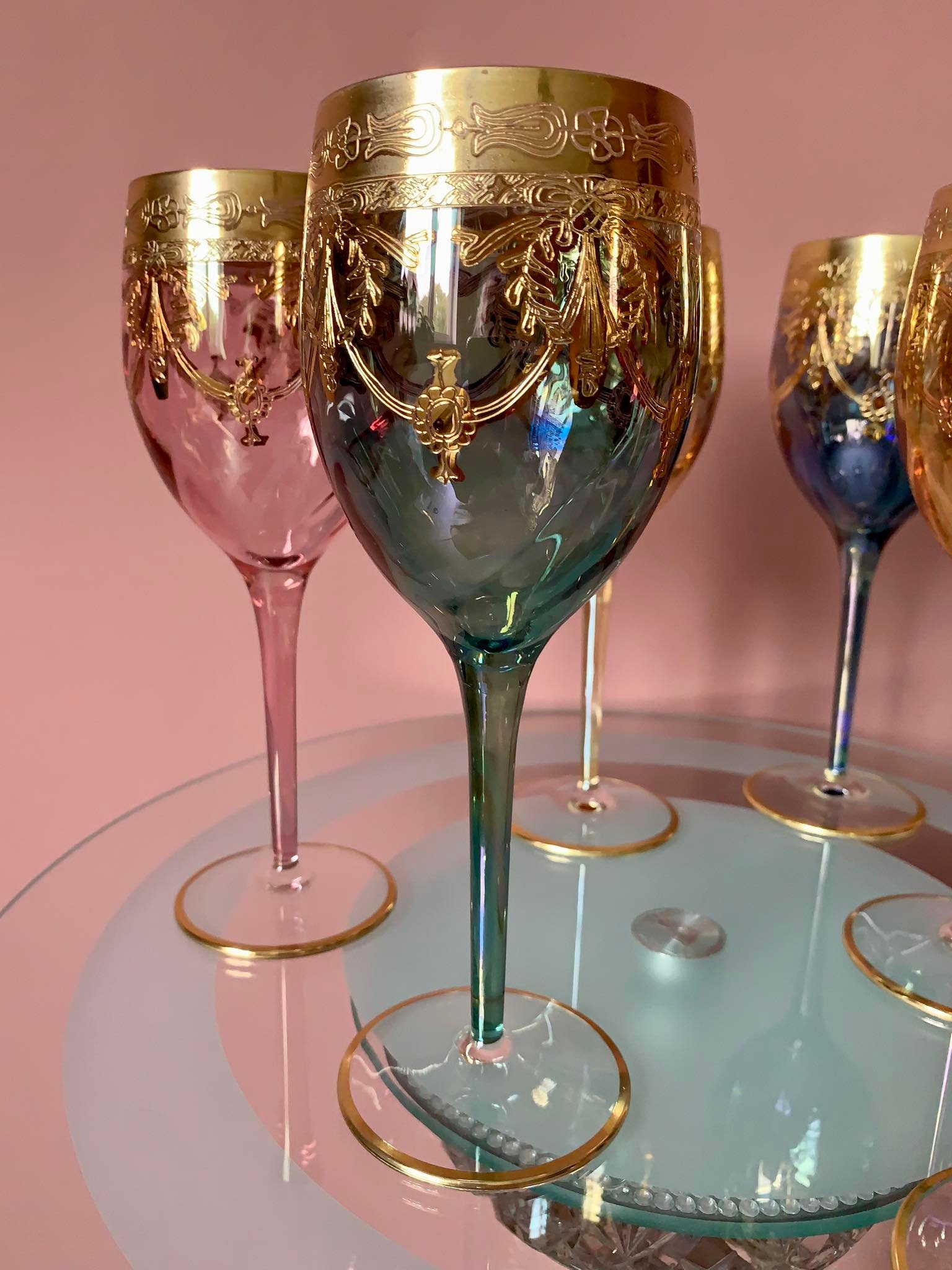Murano-Style Pioggia Soffice Wine Glasses Set of 6 in 2023