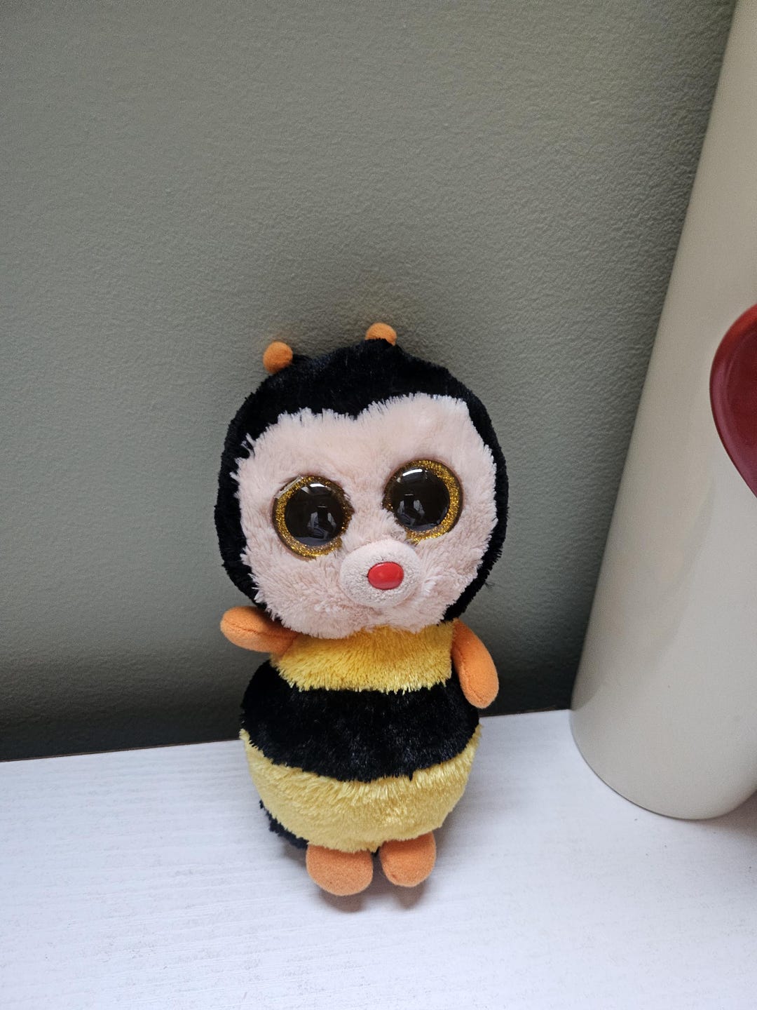 Vintage TY Cute Baby Bee Soft Plush Toy Big Eyes 8