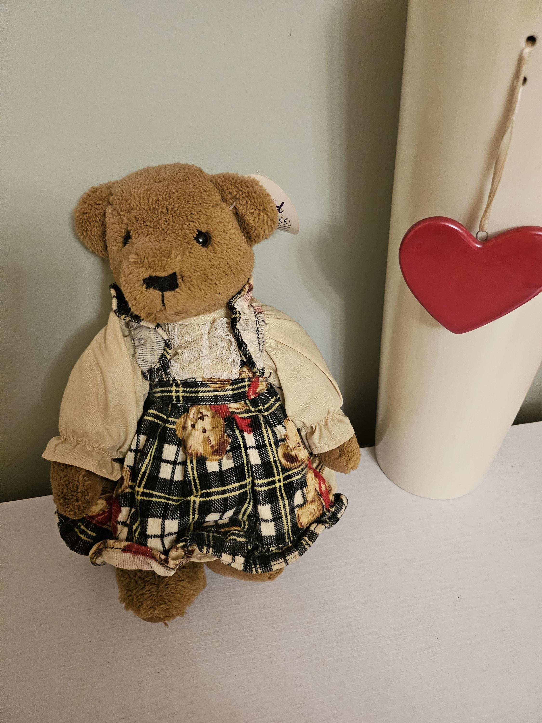 Vintage Sunkid Teddy Bear Dressed Plush Bear With Original Tag