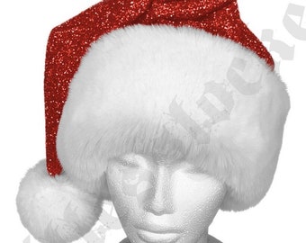 GLITTER Luxury Faux Fur Santa Hat