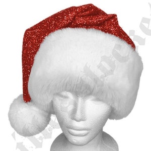 GLITTER Luxury Faux Fur Santa Hat