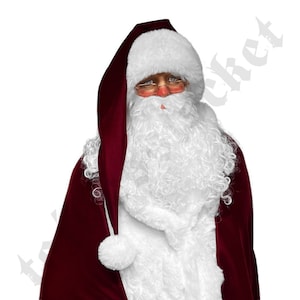 EXTRA LONG Premium Velvet & Silk Luxury Faux Fur Red/White Santa Hat
