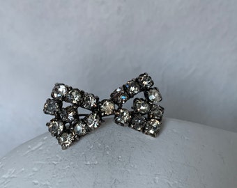 Vintage Brosche Schleife Strass-Schleife Strassbrosche Schmuckbrosche Schleifenbrosche Victorian Empire Edwardian Gothic