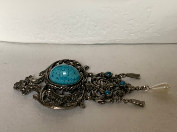 Vintage Pferde Brosche - Galoppierende Pferde In Gold/Silber 5,3x3,5cm